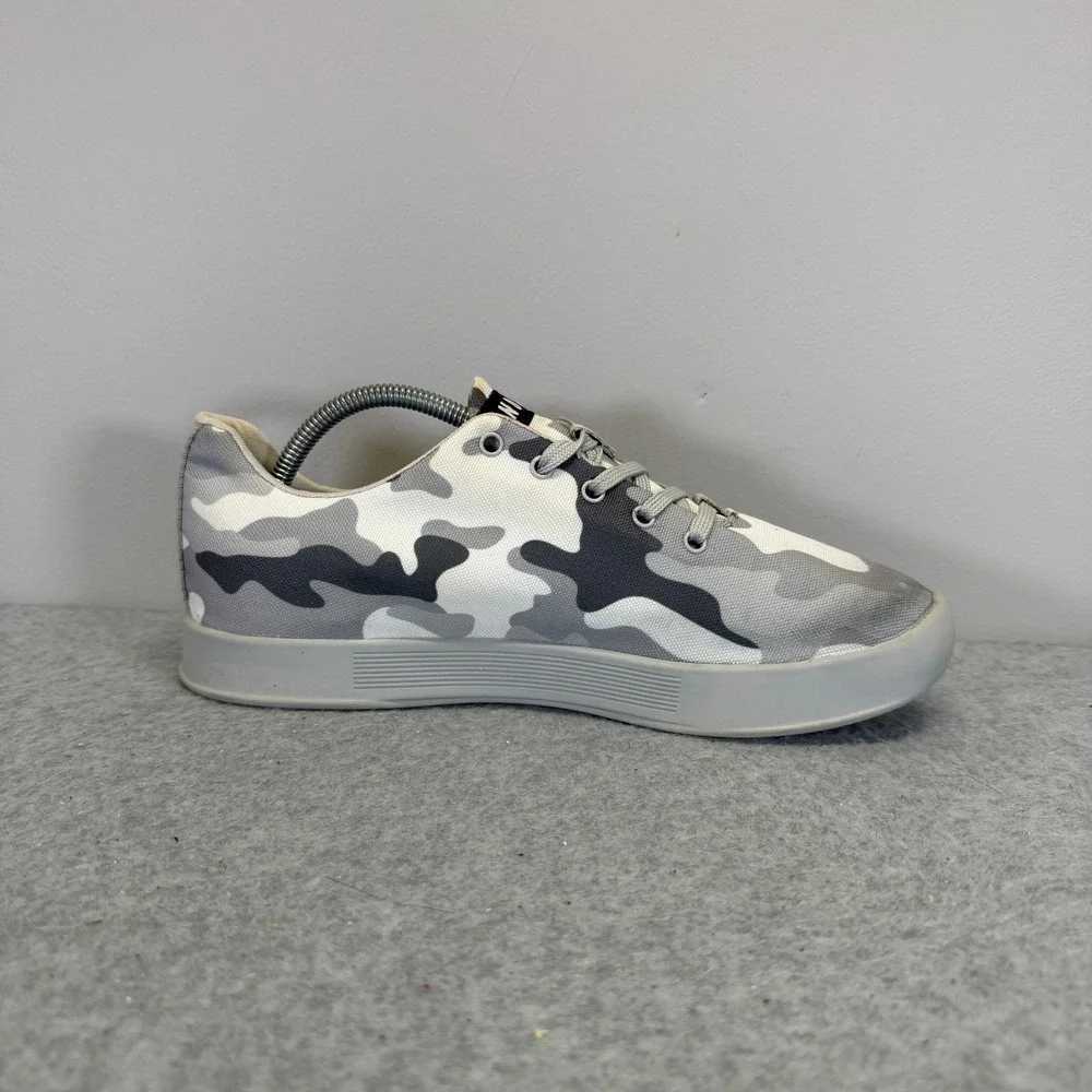 NOBULL Womens Shoes Size 8.5 Canvas Trainer Camo Grey White Athletic Sneakers